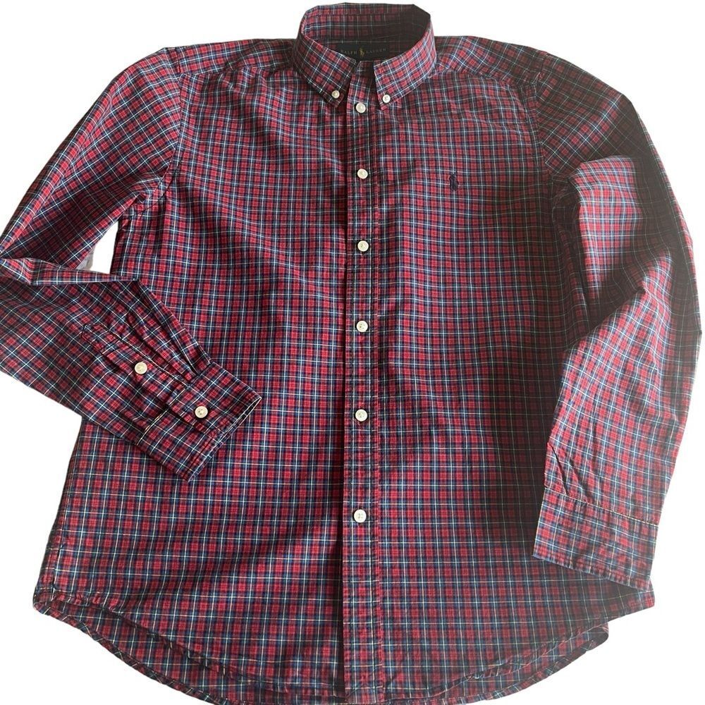 RALPH LAUREN Red/Blue Plaid Button Down Size XL (18-20)